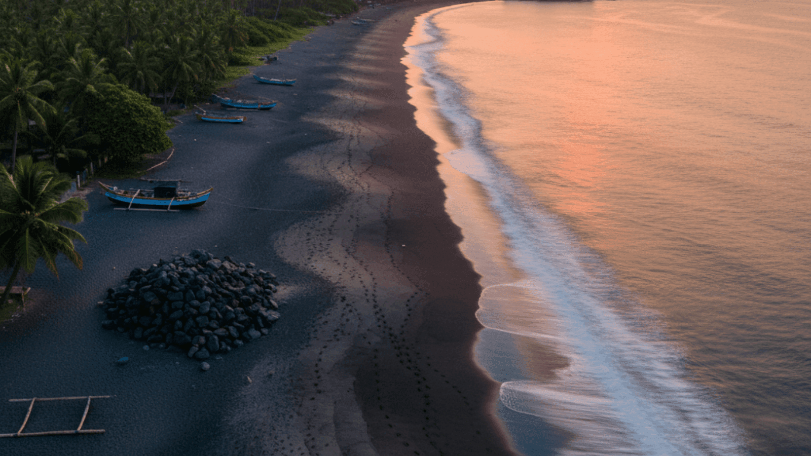 A Coastline Where Black Sand Replaces Golden Beaches